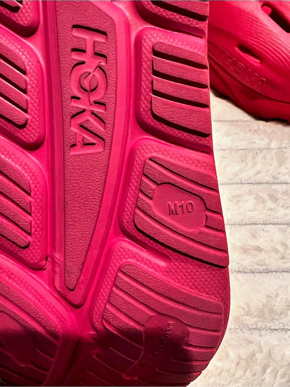 HOKA Ora Recovery Slide 3 Pink Slides US 10 - Picture 4 of 5